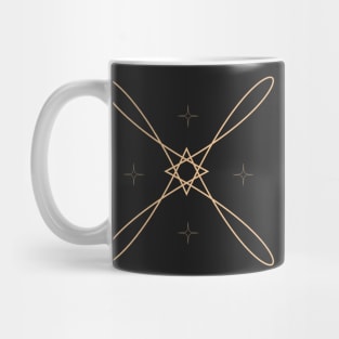 bohemian astrological logo design with sun, stars and sunburst. Boho linear icons or symbols in trendy minimalist style. Modern art Mug